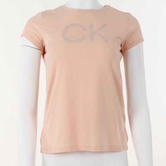 Calvin Klein Metallic Chain Logo T-Shirt - Picture 2 of 5